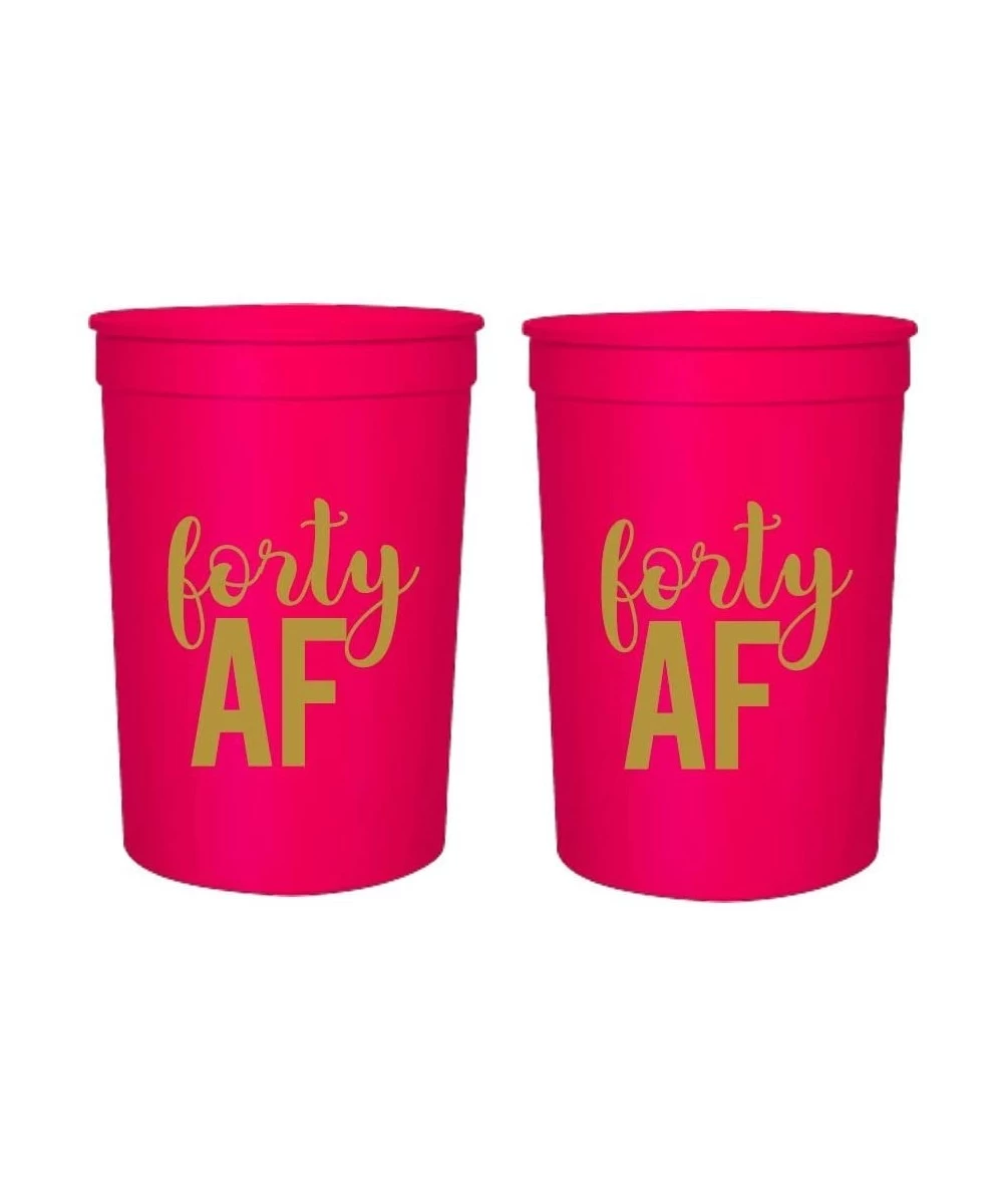 Forty AF- 40 AF- 40th Birthday Cups- 40th Birthday Party Cups Set of 12 16oz Cups- 40th Birthday Stadium Cups- Perfect for Bi...