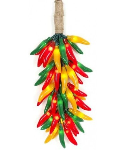 CP-Cluster Chili Pepper Clustered Mini Light Set- Red/Green/Yellow- Green Wire- 50 Light- 16" Cluster - Red/Green/Yellow - CQ...