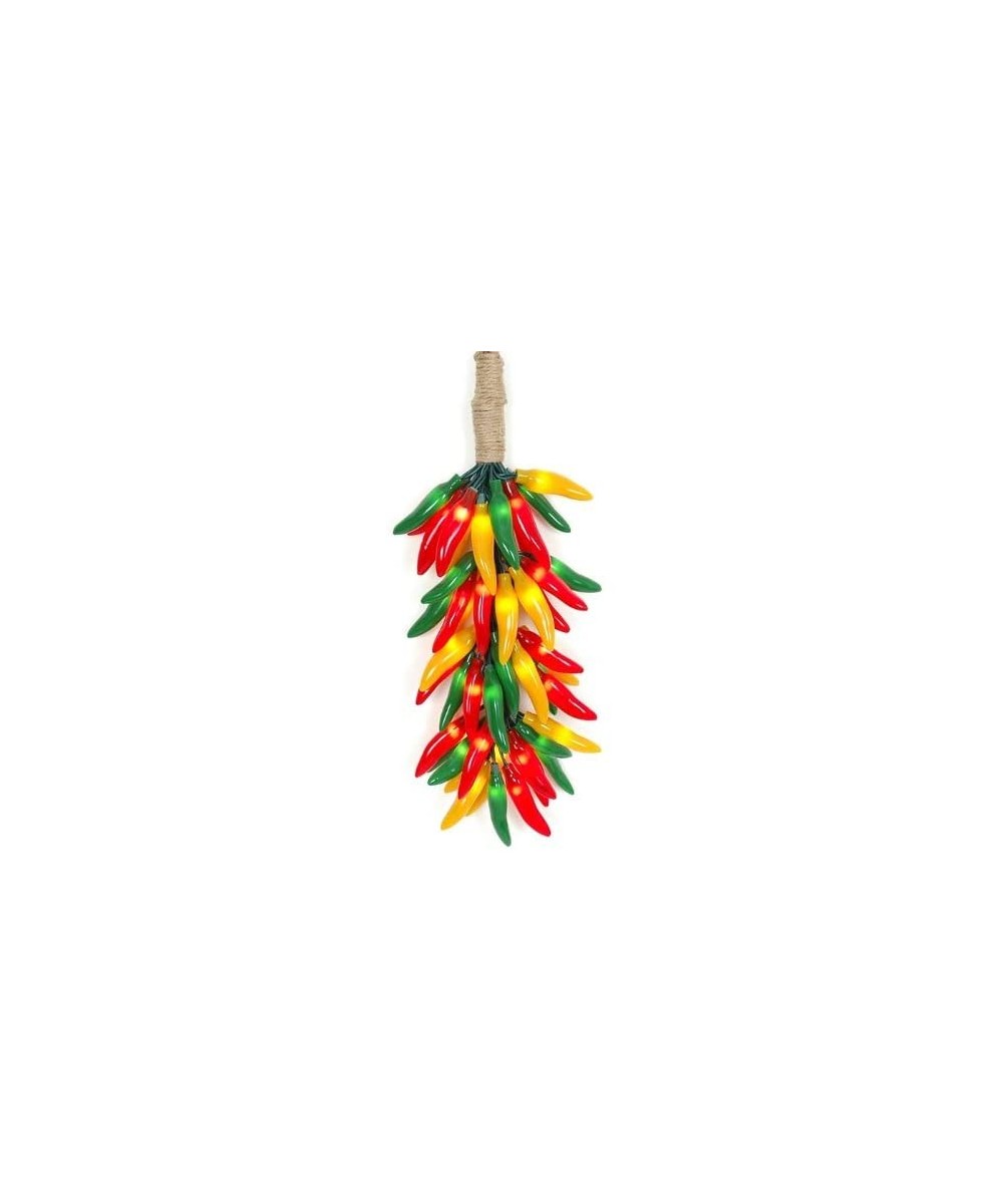 CP-Cluster Chili Pepper Clustered Mini Light Set- Red/Green/Yellow- Green Wire- 50 Light- 16" Cluster - Red/Green/Yellow - CQ...