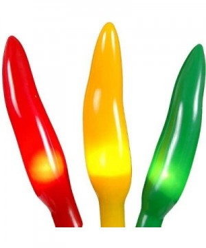 CP-Cluster Chili Pepper Clustered Mini Light Set- Red/Green/Yellow- Green Wire- 50 Light- 16" Cluster - Red/Green/Yellow - CQ...