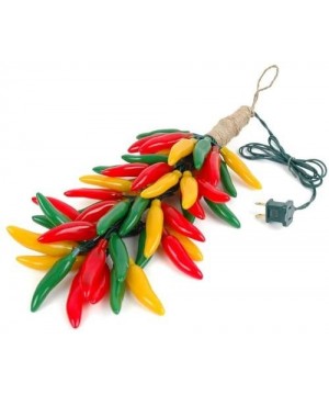 CP-Cluster Chili Pepper Clustered Mini Light Set- Red/Green/Yellow- Green Wire- 50 Light- 16" Cluster - Red/Green/Yellow - CQ...