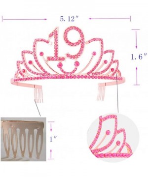 19th Birthday Tiara and Sash-19th Birthday Gifts for Women-Happy 19th Birthday Party Supplies-19th Birthday Crown and Sash 19...