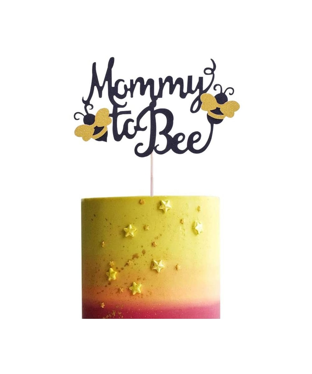 Handmade Mommy To Bee Cake Topper- Bumble Bee Baby Shower Banner Gender Reveal Party Decorations First Birthday Party Cake De...