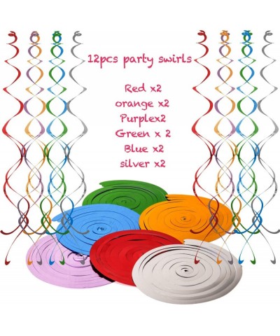 Happy Birthday Decorations Kit with Colorful Banner- Hanging Swirl Streamers- Balloons and Ribbons - 66-Piece Rainbow Birthda...