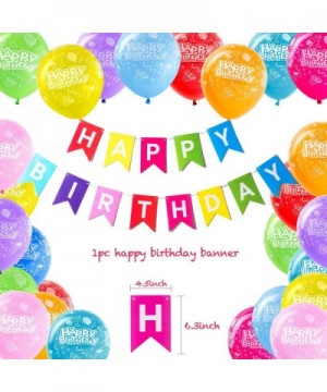 Happy Birthday Decorations Kit with Colorful Banner- Hanging Swirl Streamers- Balloons and Ribbons - 66-Piece Rainbow Birthda...
