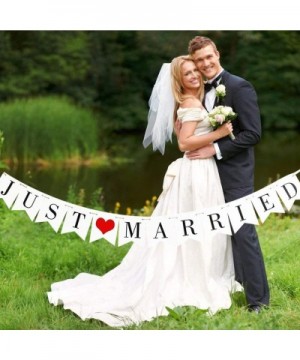 Just Married Banner (Pre-Strung) - C618UW49G72 $7.65 Banners & Garlands