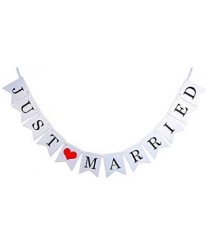 Just Married Banner (Pre-Strung) - C618UW49G72 $7.65 Banners & Garlands