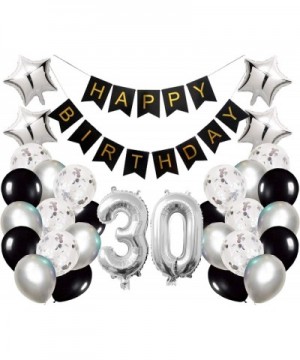 30th Birthday Party Decorations Kit Happy Birthday Banner with Number 30 Birthday Balloons for Birthday Party Supplies 30th S...