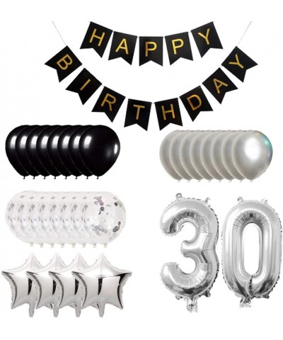 30th Birthday Party Decorations Kit Happy Birthday Banner with Number 30 Birthday Balloons for Birthday Party Supplies 30th S...