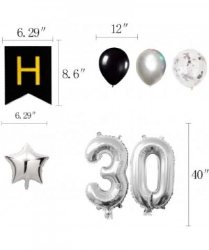 30th Birthday Party Decorations Kit Happy Birthday Banner with Number 30 Birthday Balloons for Birthday Party Supplies 30th S...