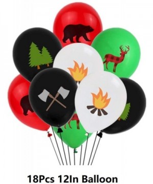 31PCS Upgrade Kids Favors Lumberjack Theme Birthday Party Supplies- Happy Birthday Banner- Cake Topper And Balloons Decoratio...