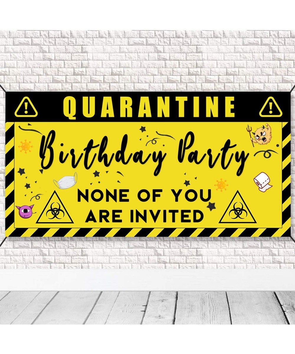 Quarantine Birthday Decorations Banner Poster - 3.3 x 5.8ft Social Distancing Theme Banner Stay Home Backdrop Decorations- Bi...