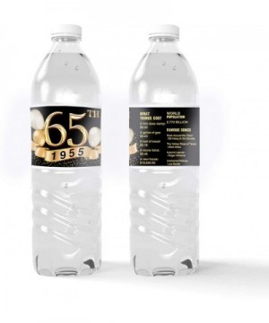 65th Birthday Party 1955 Sign Water Bottle Labels - 65th Birthday Decorations Gifts for Women or Men - 65 Years Wedding Anniv...