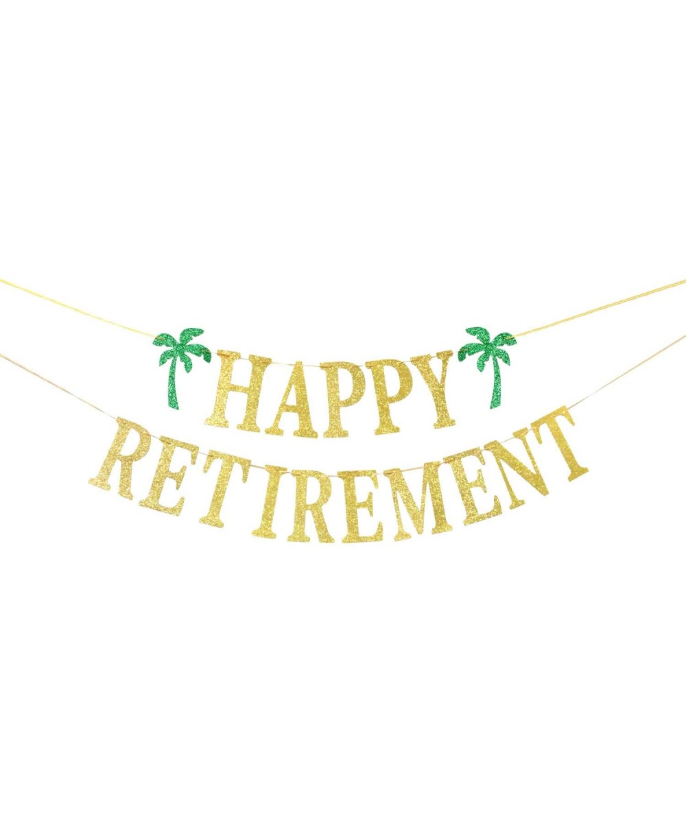 Gold Glittery Happy Retirement Banner- Official Retired Decor - Retirement Party Decorations Supplies - CD19GRZ8CCG $8.19 Ban...