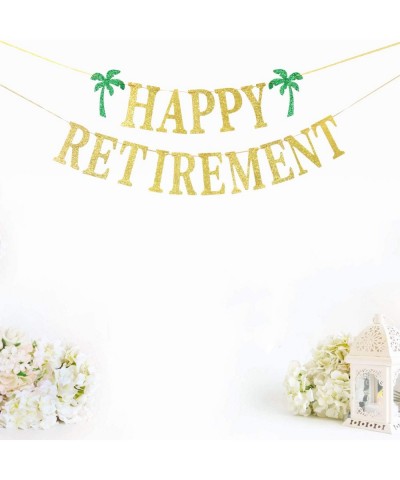 Gold Glittery Happy Retirement Banner- Official Retired Decor - Retirement Party Decorations Supplies - CD19GRZ8CCG $8.19 Ban...