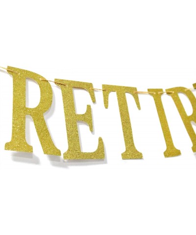 Gold Glittery Happy Retirement Banner- Official Retired Decor - Retirement Party Decorations Supplies - CD19GRZ8CCG $8.19 Ban...