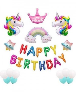 Unicorn Happy Birthday Party Balloons Supplies-Unicorn Theme Party Decorations-Set of 29 Included Colorful Happy Birthday Bal...