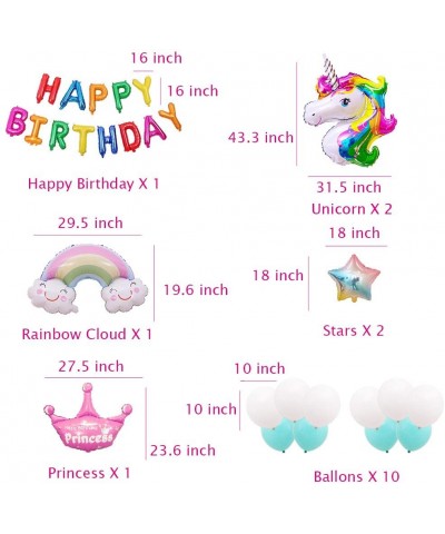 Unicorn Happy Birthday Party Balloons Supplies-Unicorn Theme Party Decorations-Set of 29 Included Colorful Happy Birthday Bal...