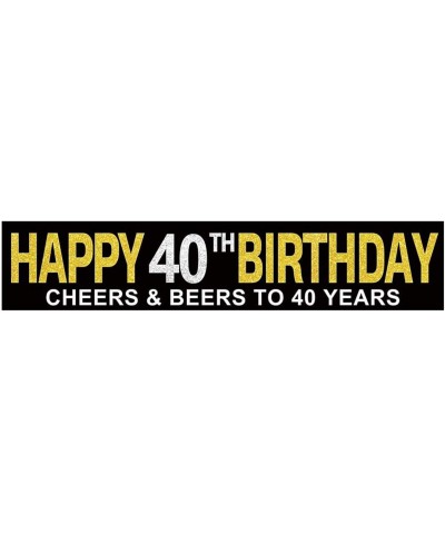 Large Happy 40th Birthday Banner- Cheers & Beers to 40 Years- Birthday Hanging Banner- Birthday Party Supplies- Celebration F...