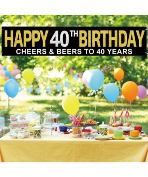 Large Happy 40th Birthday Banner- Cheers & Beers to 40 Years- Birthday Hanging Banner- Birthday Party Supplies- Celebration F...