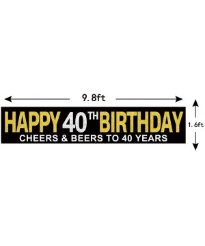 Large Happy 40th Birthday Banner- Cheers & Beers to 40 Years- Birthday Hanging Banner- Birthday Party Supplies- Celebration F...