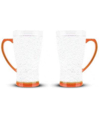 Crystal Flared Mug - Double Wall Insulation for Cold Drinks- Orange- 16 Oz- Set of 2 - Orange - C81900NZA49 $14.68 Tableware