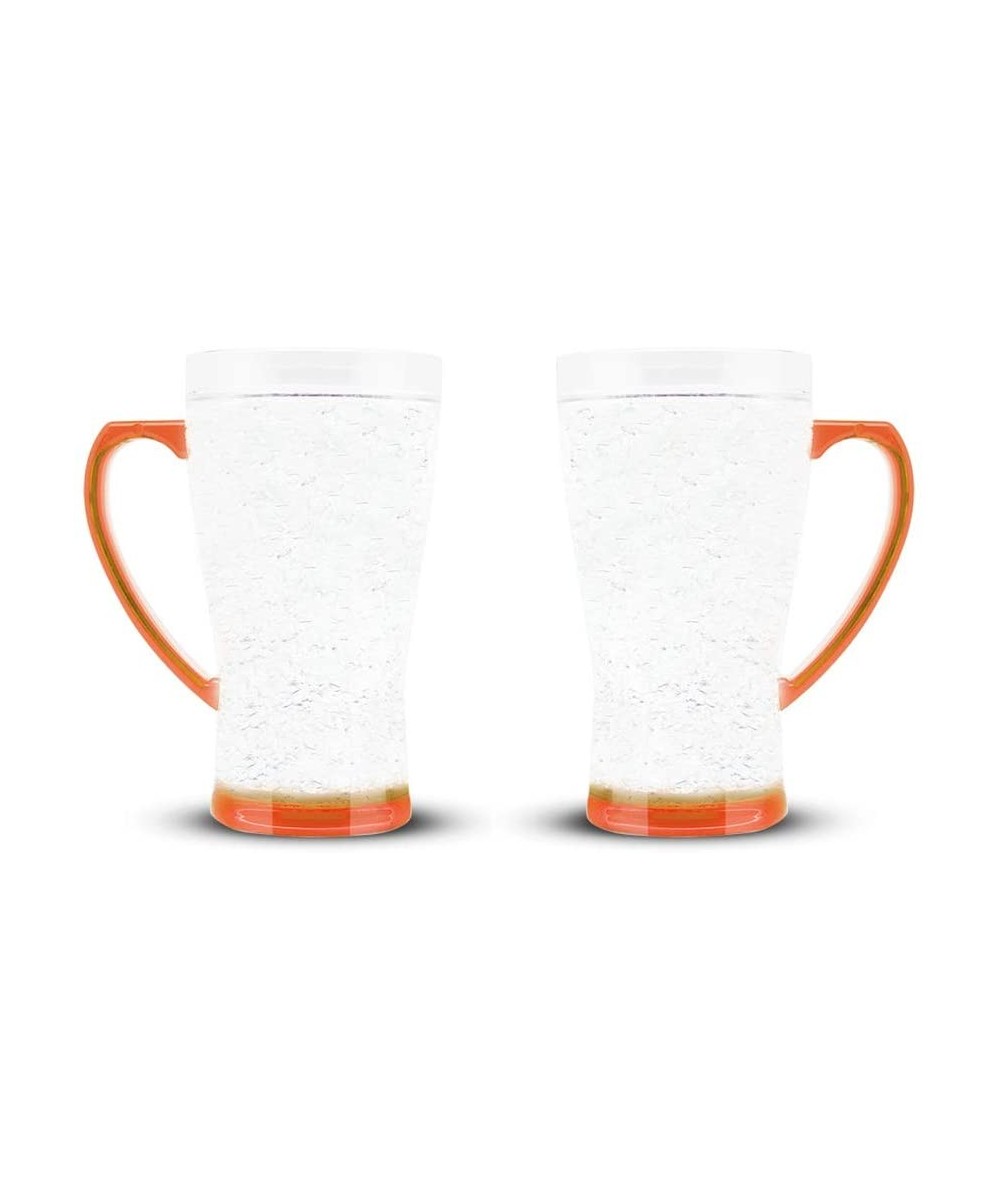 Crystal Flared Mug - Double Wall Insulation for Cold Drinks- Orange- 16 Oz- Set of 2 - Orange - C81900NZA49 $14.68 Tableware