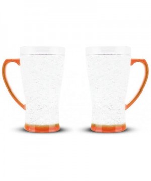 Crystal Flared Mug - Double Wall Insulation for Cold Drinks- Orange- 16 Oz- Set of 2 - Orange - C81900NZA49 $14.68 Tableware