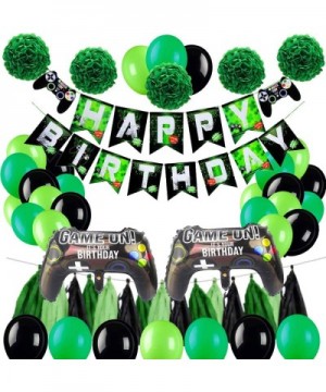 54 Pieces Video Game Party Supplies Set Happy Birthday Gaming Banner Game Themed Party Decorations Gamer Balloons for Birthda...