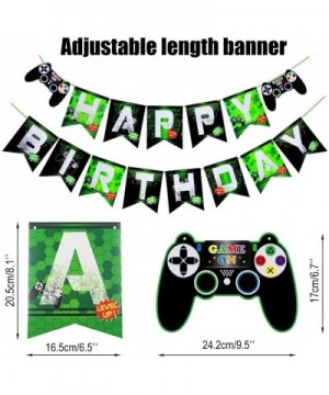 54 Pieces Video Game Party Supplies Set Happy Birthday Gaming Banner Game Themed Party Decorations Gamer Balloons for Birthda...