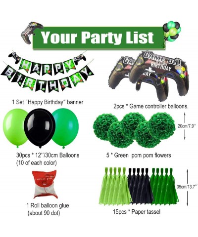 54 Pieces Video Game Party Supplies Set Happy Birthday Gaming Banner Game Themed Party Decorations Gamer Balloons for Birthda...