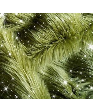 Faux Fur Fabric Ultra Soft Deluxe Plush Shaggy Squares - Craft- Sewing- Props- Costumes- Decoration (Olive Green- 8x8 inches)...