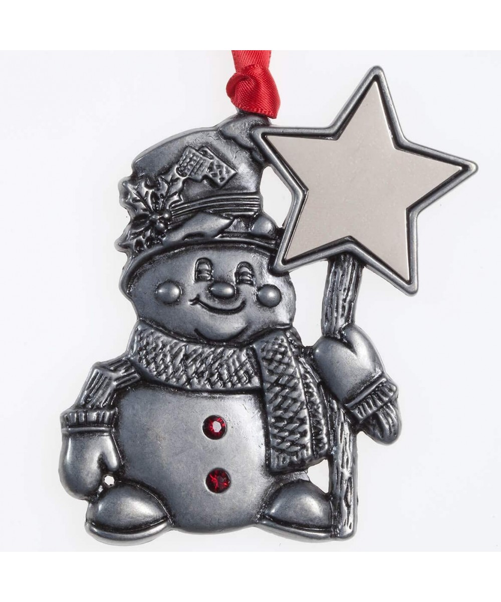 Personalized Pewter Birthstone Snowman Ornament- July - July - CF18LNM8C7H $13.84 Ornaments