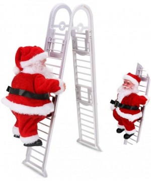 Santa Claus Climbing Ladder Christmas Decoration- Electric Santa Climbing Ladder Up and Down Christmas Ornaments with Music C...