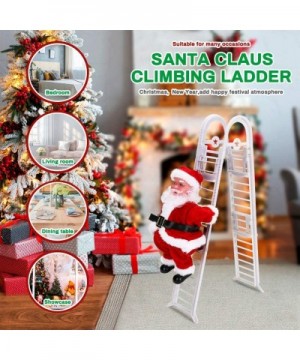 Santa Claus Climbing Ladder Christmas Decoration- Electric Santa Climbing Ladder Up and Down Christmas Ornaments with Music C...