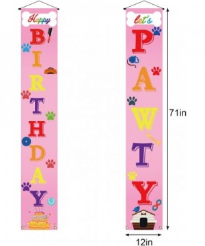 Dog Happy Birthday Banner-Let's Pawty Banner-Puppy Pet Birthday Party Decoration Bunting Garland (Pink) - Pink - CF190733AW4 ...