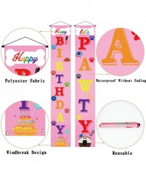 Dog Happy Birthday Banner-Let's Pawty Banner-Puppy Pet Birthday Party Decoration Bunting Garland (Pink) - Pink - CF190733AW4 ...