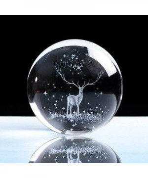 70mm/2.75" 3D Laser Crystal Ball with Christmas Deer and Snowflakes Figure for Home Decor Ornament - CQ18TO269ED $16.29 Ornam...