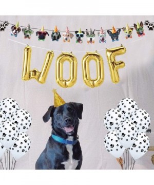 Puppy Birthday Party Supplies for Kids- Paw Print WOOF Balloons- Dog Themed Party Decoration - C7196IOD5Y6 $9.00 Balloons