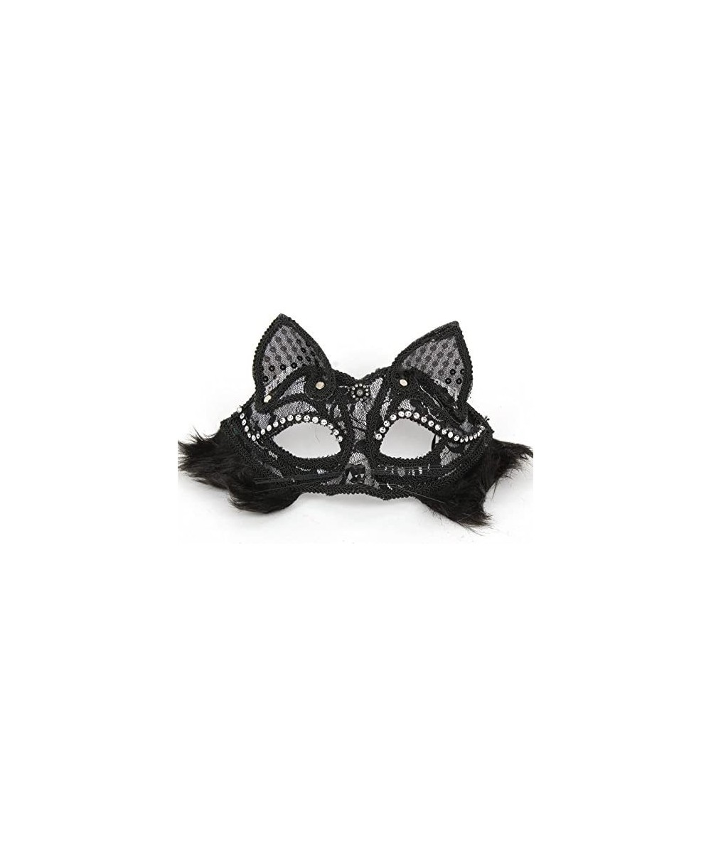 Luxury Venetian Masquerade Mask Women Girls Sexy Lace Black Cat Eye Mask for Fancy Dress Christmas Halloween Mardi Gras Party...