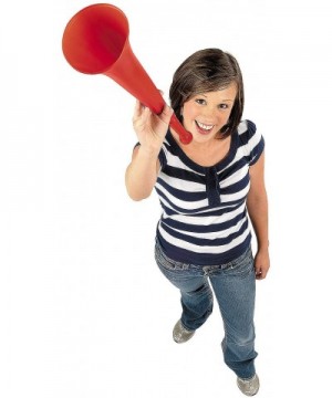 Loud Stadium Soccer Horn - Red 1 Piece - CK112CTD5BZ $5.16 Noisemakers