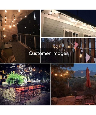 48FT Outdoor Cafe String Lights with 15 Shatterproof LED S14 Edison Bulbs-UL Listed Commercial Grade Patio Lights for Backyar...