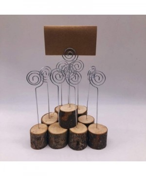 20 Pcs Rustic Wood Place Card Holders 1.5" with Swirl Wire Bark Table Name Holders for Wedding Party - CR18TOOSR0E $11.22 Pla...