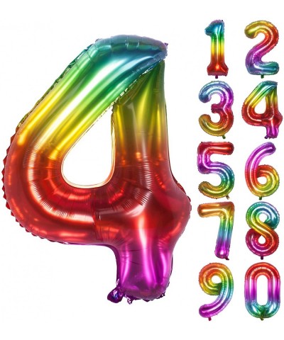 40 Inch Jelly Digital Double Sided Colorful Large Numbers Birthday Party Decorations Helium Foil Mylar Big Number Balloon 4 -...