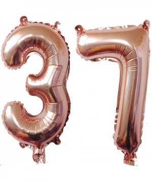 40inch Rose Gold Foil 37 Helium Jumbo Digital Number Balloons- 37th Birthday Decoration for Women or Men- 37 Birthday Party S...