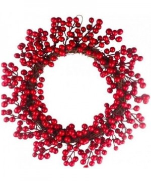 Christmas Wreath- 16-Inch Simulation Berry Decorative Wreath Red Fruit Garland for Christmas Hotel Mall Hanging Decoration - ...