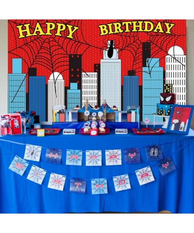 Spider Boy Birthday Party Supplies Decorations- Backdrop With Balloons Kit For Kids Photo Background - C6193YWA9KU $12.86 Bal...