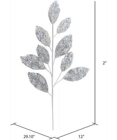 Glitter Leaf Aritificial Spray Christmas-Decor- 29"- Silver- 6 Piece - Silver - CG18A6OKC28 $19.02 Swags