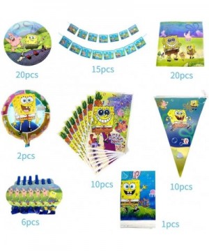 85 Pcs Spongebob Birthday Party Supplies and Decorations Set of Kids Girls and Boys Party Suppliers Favor 1st Under8- Include...