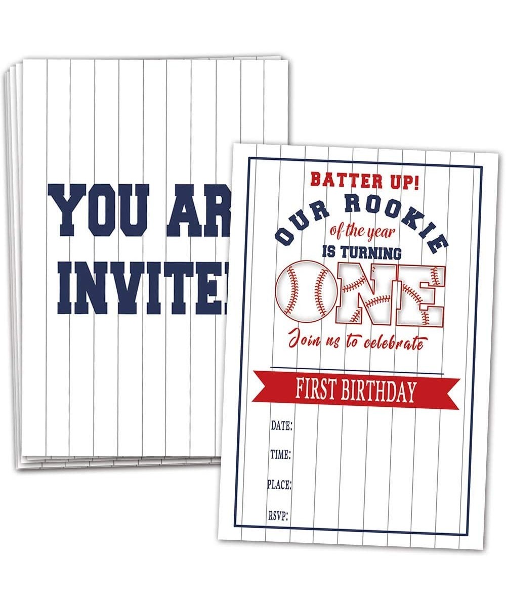 1st Birthday Party Invitations with Envelopes - First Birthday Batter Up Baseball Invitation- Baseball Party Invitations- 30 ...